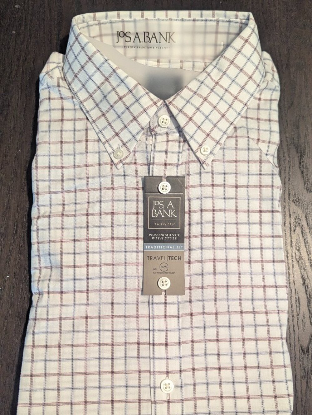 Jos. A. Bank Traveler TravelTech Dress Shirt | Large, Traditional Fit